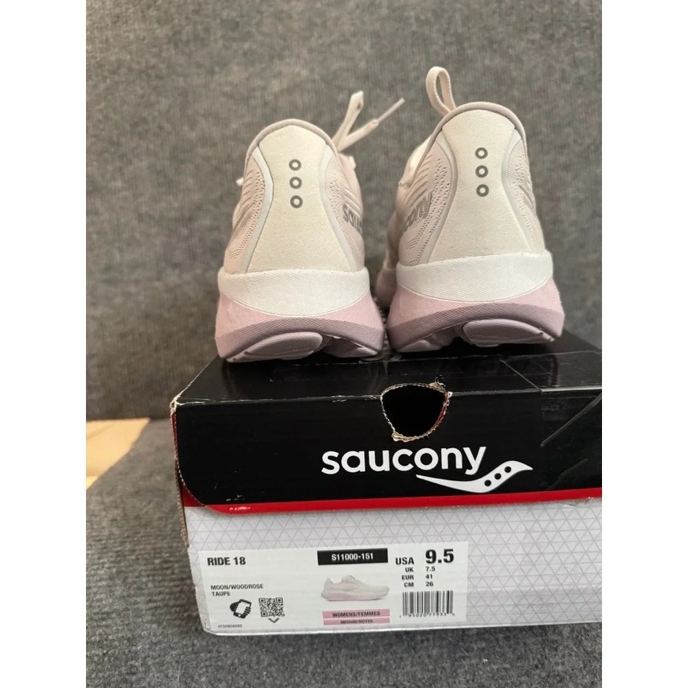Saucony Ride 18 Womens Running Shoes Moon Woodrose Taupe S11000-151 Size 9.5 - Picture 8 of 9